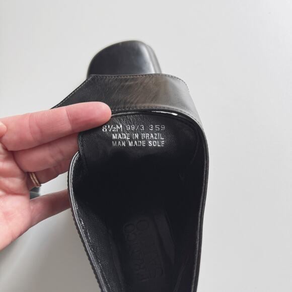 Vintage Franco Sarto Y2K Black Leather Square Toe Ankle Boots Size 8.5 - Picture 7 of 8